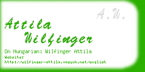 attila wilfinger business card